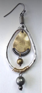 Earring, wrapped tears and drop