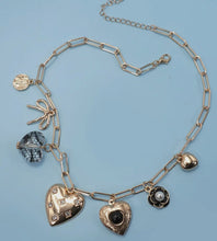 Load image into Gallery viewer, Necklace – lace heart, flower, locket, charms
