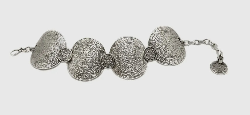Handmade Pewter Coin Bracelet