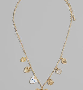 Heart charms chain necklace
