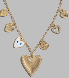Heart charms chain necklace