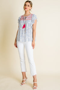 Pink tassel top
